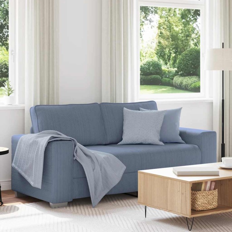 vidaXL Διθέσιος Καναπές-Ρολόι Μπλε 180 x 77 x 82 εκ. από Ύφασμα Κοτλέ