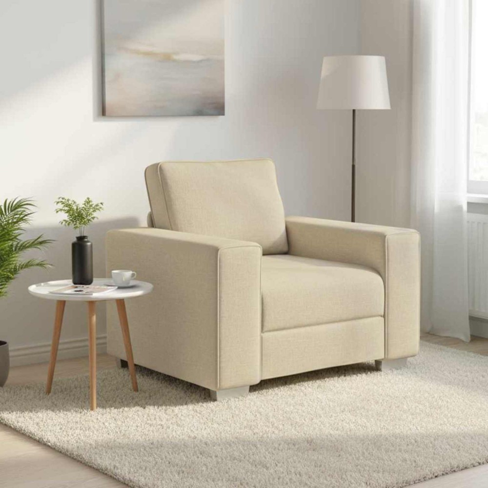 vidaXL Καθίσμα Σαλονιού Κρεμ 100 cm ύφασμα
