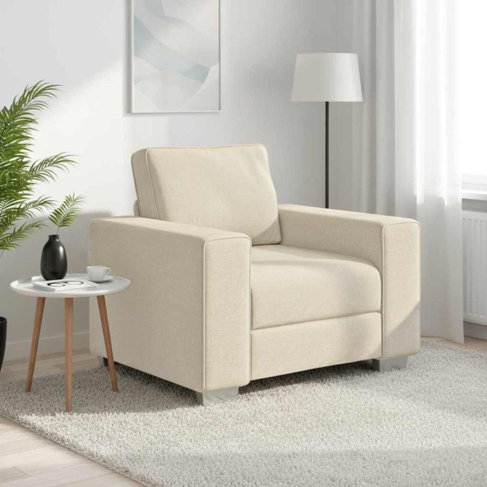 vidaXL Καθίσμα Σαλονιού Μπεζ 100 cm Ύφασμα μείγματος λινών