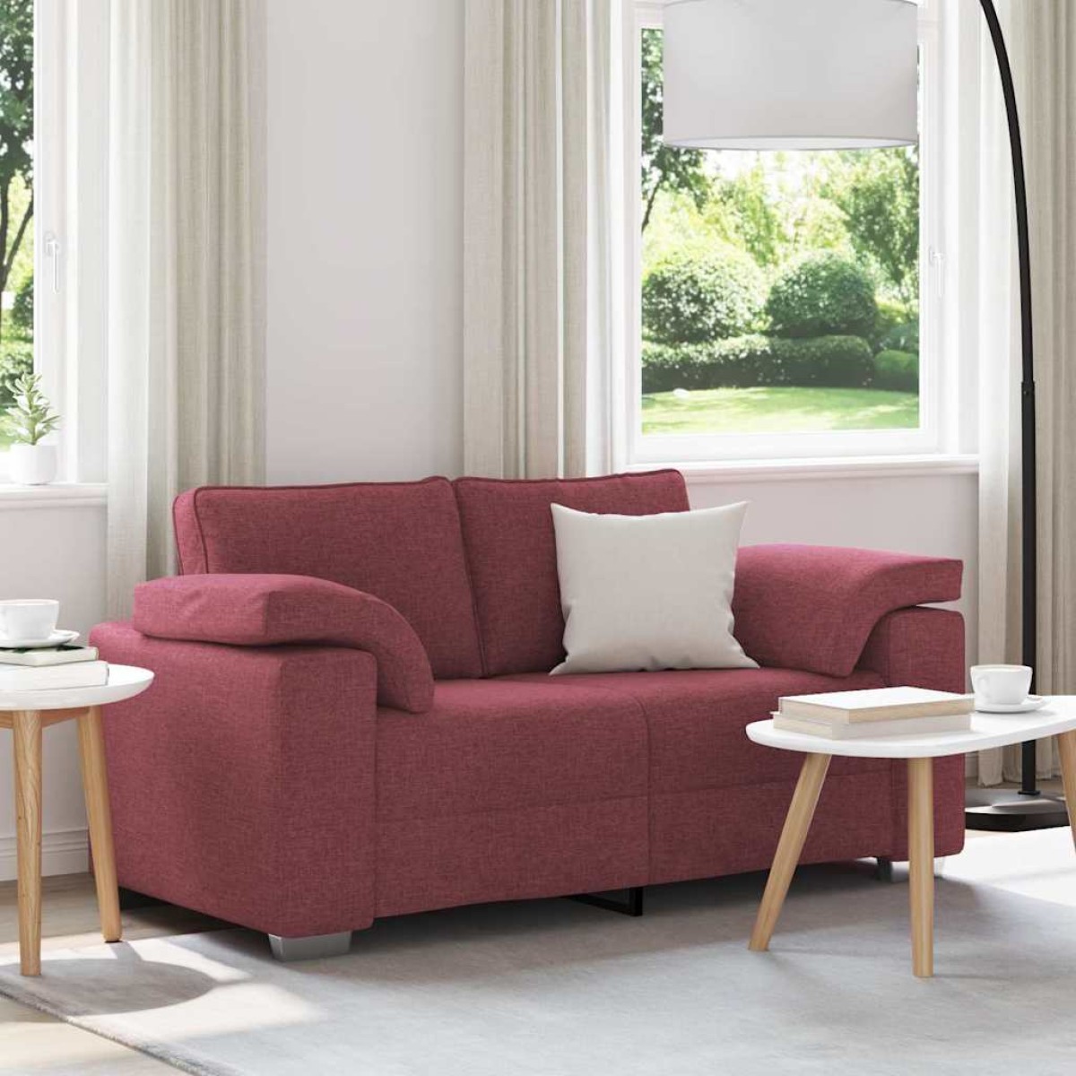 vidaXL Διθέσιος καναπές Κόκκινο 160 cm ύφασμα
