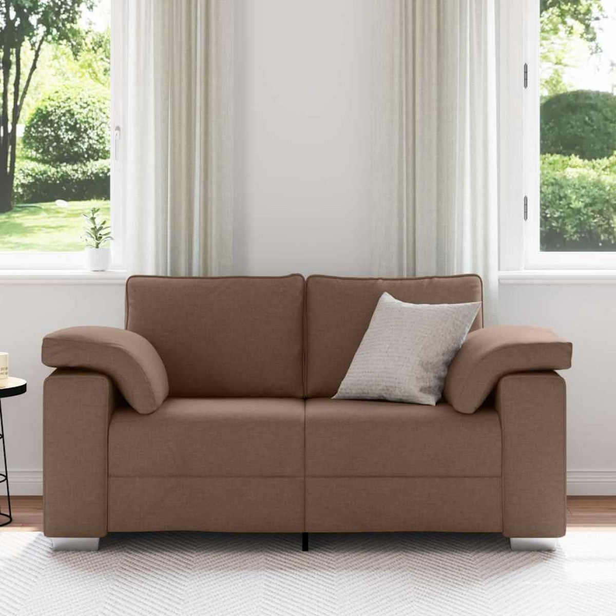 vidaXL Διθέσιος καναπές Καφέ 160 cm ύφασμα