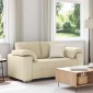 vidaXL Διθέσιος καναπές Κρεμ 160 cm ύφασμα