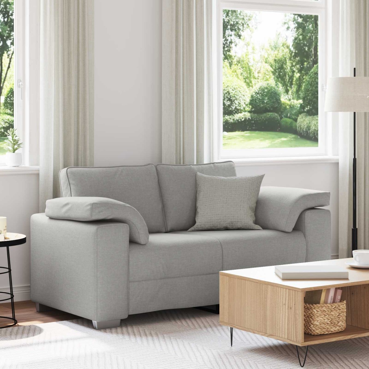 vidaXL Διθέσιος καναπές Σκίουρος Γκρί 160 cm ύφασμα