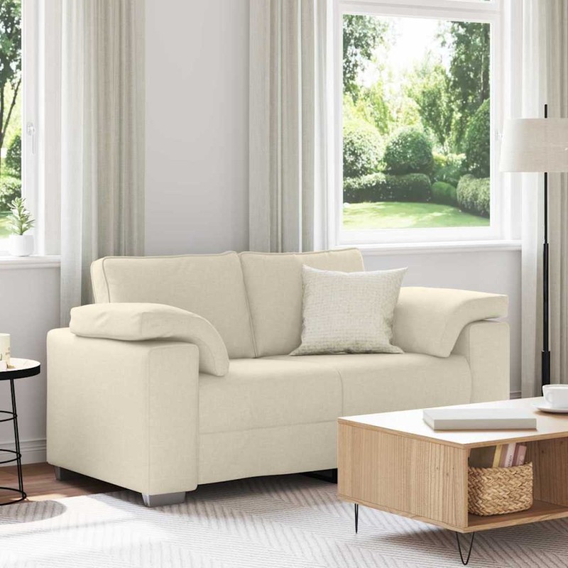 vidaXL Καναπές 2 ατόμων Μπεζ 160 cm Ύφασμα μείγματος λινών