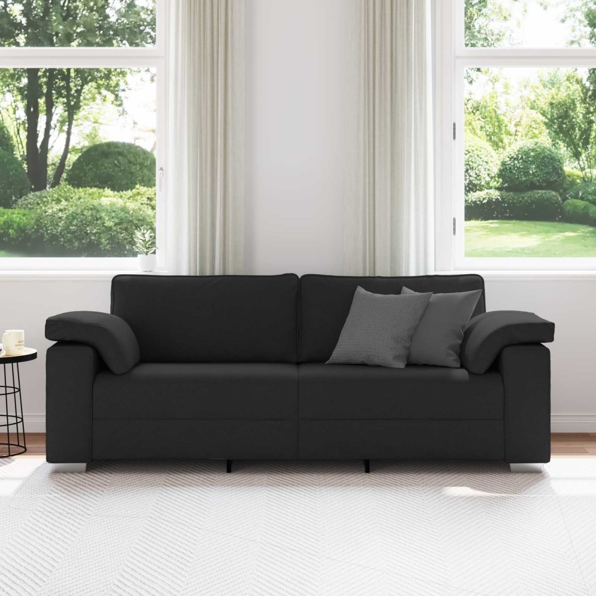 vidaXL 3-Θέσιος καναπές Μαύρο 220 cm ύφασμα