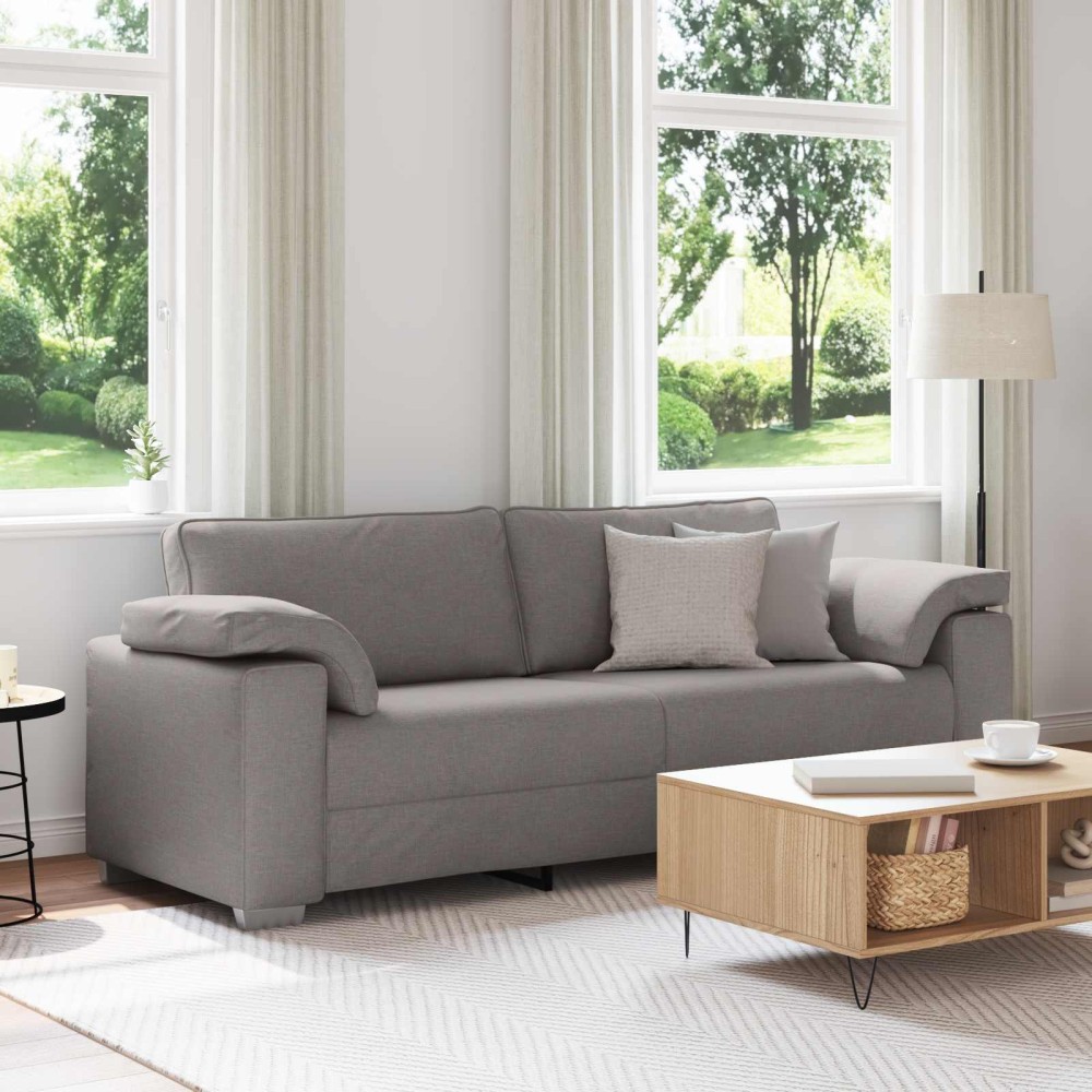 vidaXL 3-Θέσιος καναπές Taupe 220 cm ύφασμα