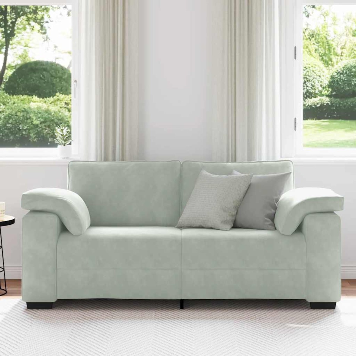 vidaXL Καναπές Διθέσιος Ανοιχτό Γκρι 180 x 77 x 82 εκ. Βελούδο