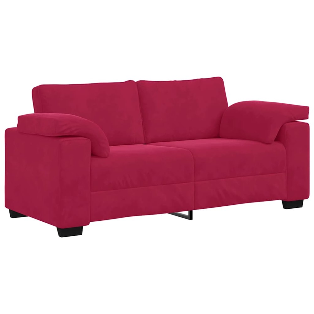 vidaXL Καναπές Διθέσιος Κόκκινος Βελούδος 180 x 77 x 82 εκ.