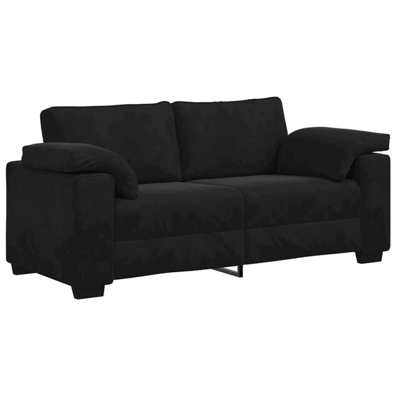 vidaXL Καναπές Διθέσιος Μαύρος Βελούδινος 180 x 77 x 82 εκ.