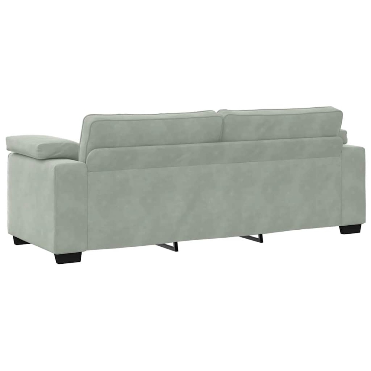 vidaXL Τριθέσιος Καναπές Ανοιχτό Γκρι 220x77x82 εκ. Βελούδο
