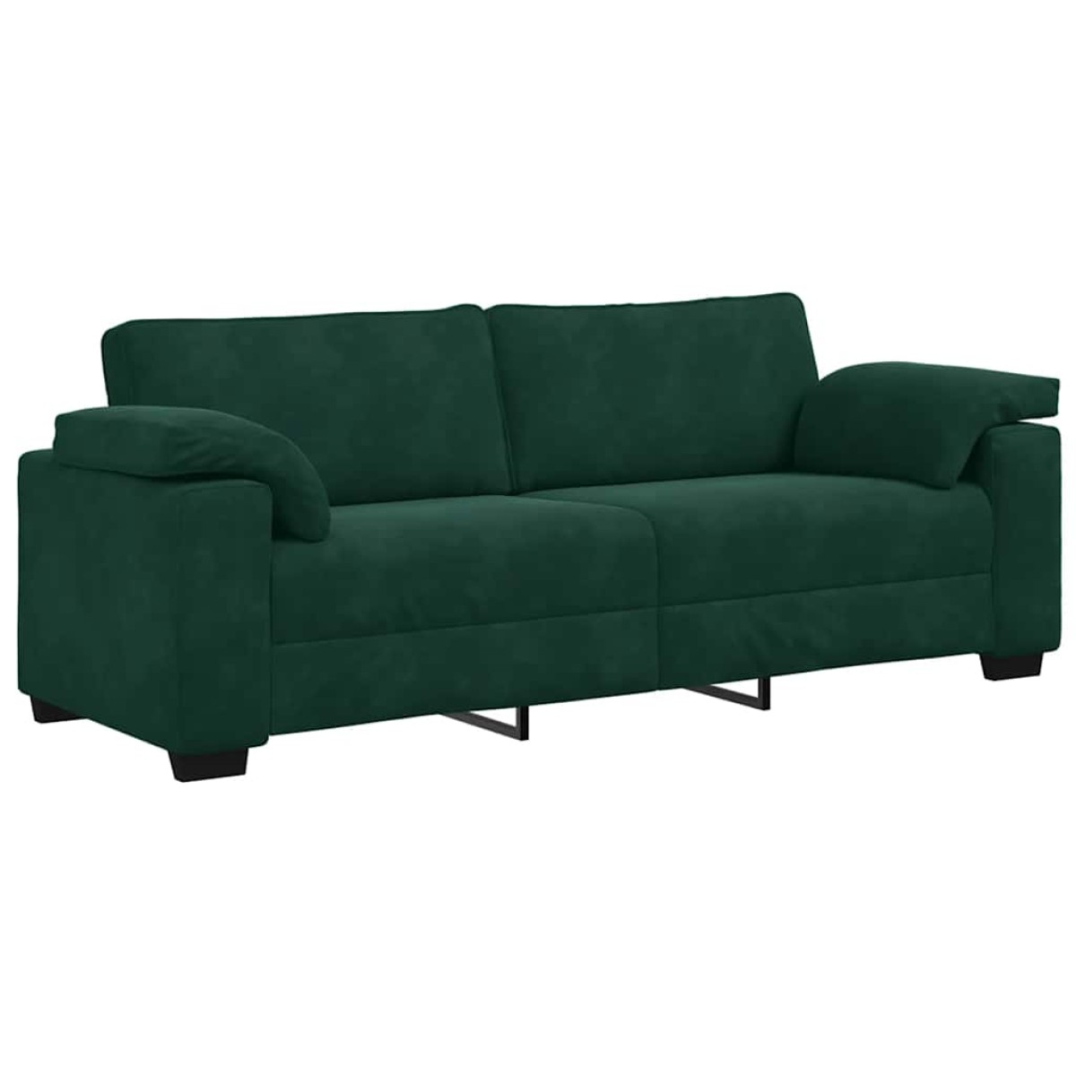 vidaXL Τριθέσιος Καναπές Σκούρο Πράσινο 220x77x82 εκ. Βελούδο