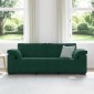 vidaXL Τριθέσιος Καναπές Σκούρο Πράσινο 220x77x82 εκ. Βελούδο