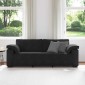 vidaXL Τριθέσιος Καναπές Μαύρος Βελούδινος 220x77x82 εκ.