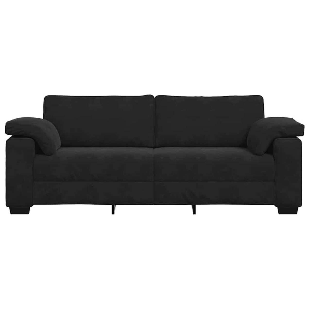 vidaXL Τριθέσιος Καναπές Μαύρος Βελούδινος 220x77x82 εκ.