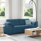 vidaXL Τριθέσιος Καναπές Μπλε Βελούδινος 220x77x82 εκ.
