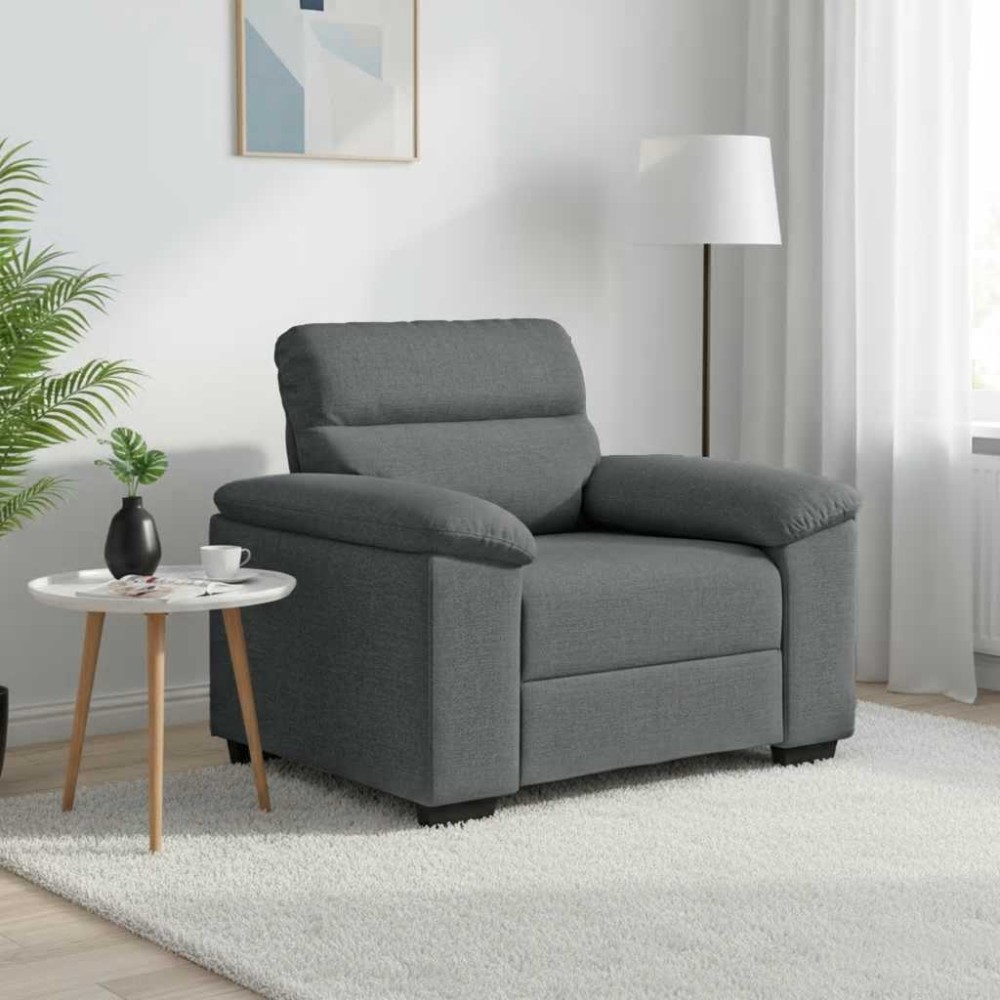vidaXL Πολυθρόνα Σκούρο Γκρι 100x81x84 εκ. Ύφασμα