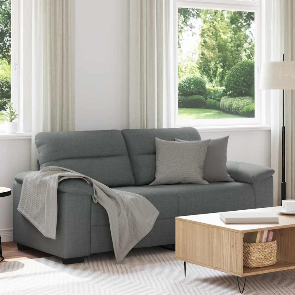 vidaXL Διθέσιος Καναπές Σκούρο Γκρι 180x81x84 εκ. Ύφασμα