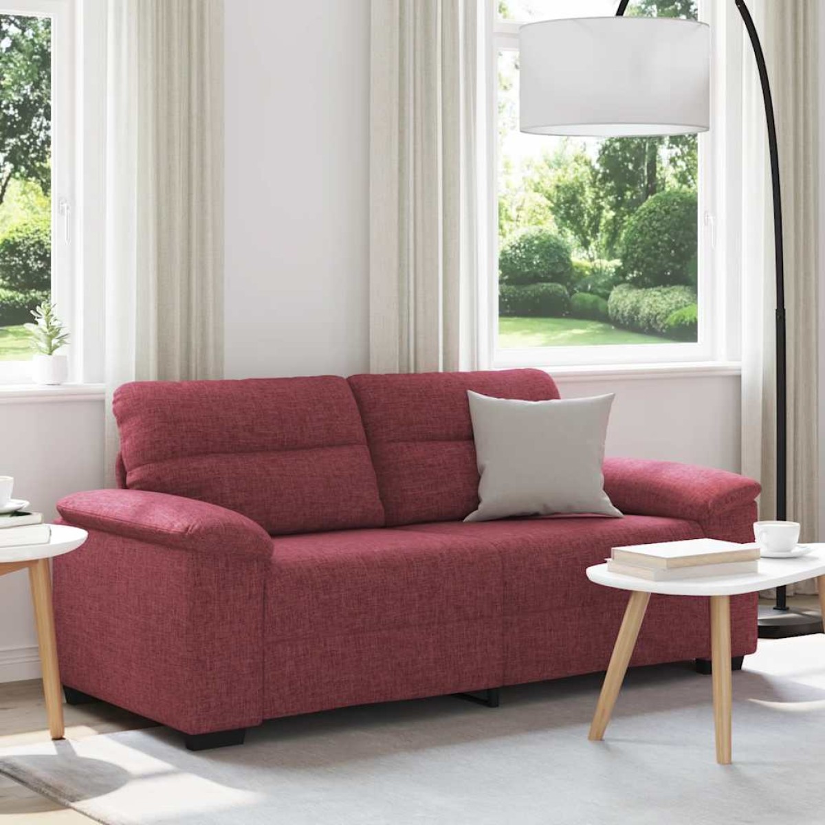 vidaXL Διθέσιος Καναπές Κόκκινος 180x81x84 εκ. Ύφασμα