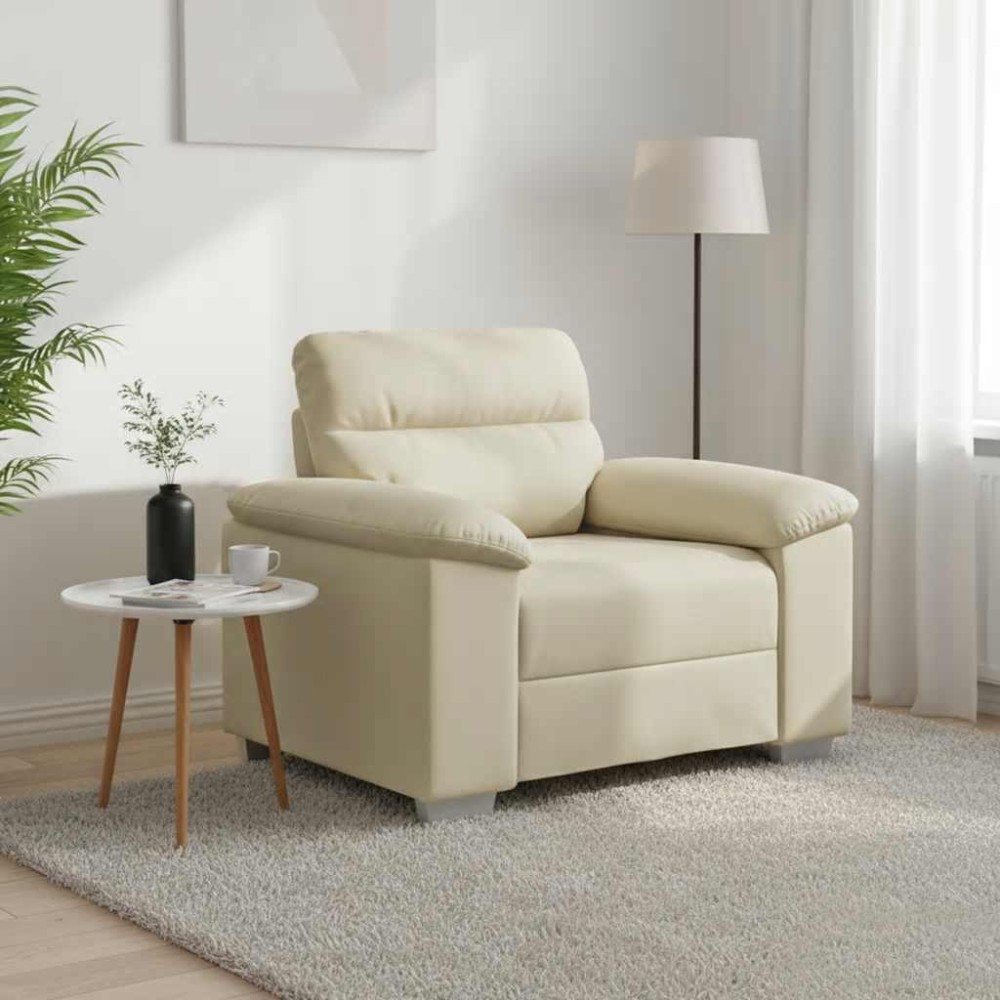 vidaXL Καναπές-Καρέκλα Κρεμ 100x81x84 εκ. από Συνθετικό Δέρμα