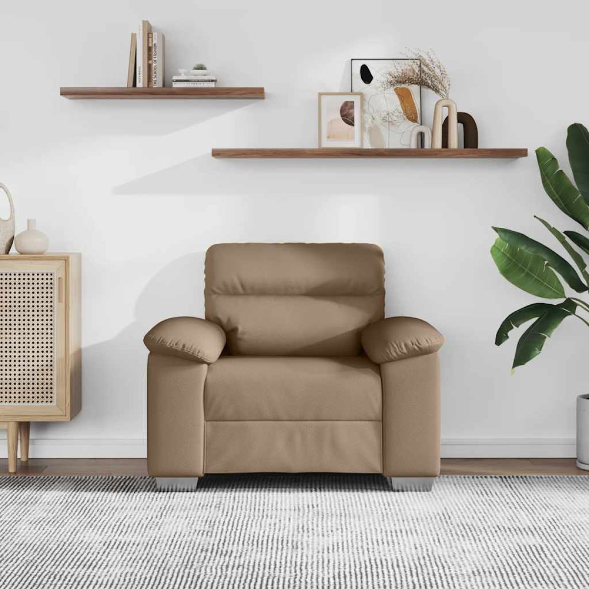 vidaXL Πολυθρόνα-Καναπέ Cappuccino 100x81x84 εκ. από Συνθετικό Δέρμα