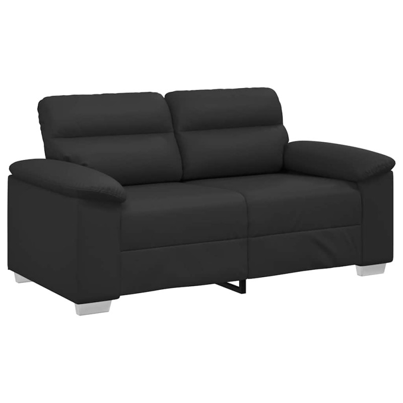 vidaXL Διθέσιος Καναπές Μαύρος 160x81x84 εκ. από Συνθετικό Δέρμα