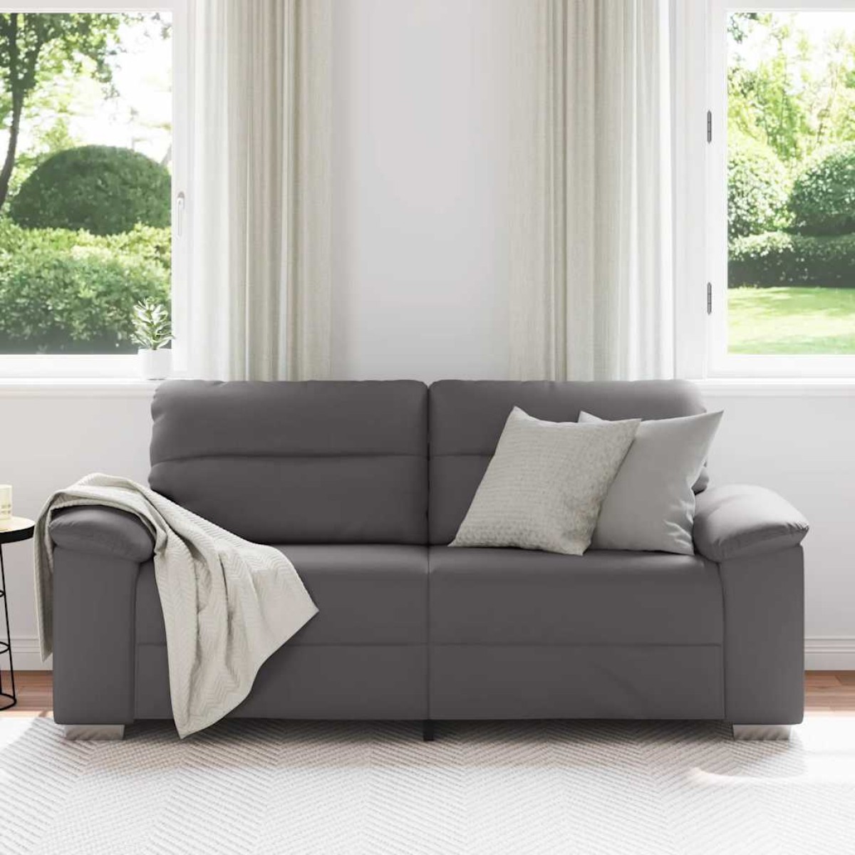 vidaXL Διθέσιος Καναπές Γκρι 180x81x84 εκ. από Συνθετικό Δέρμα