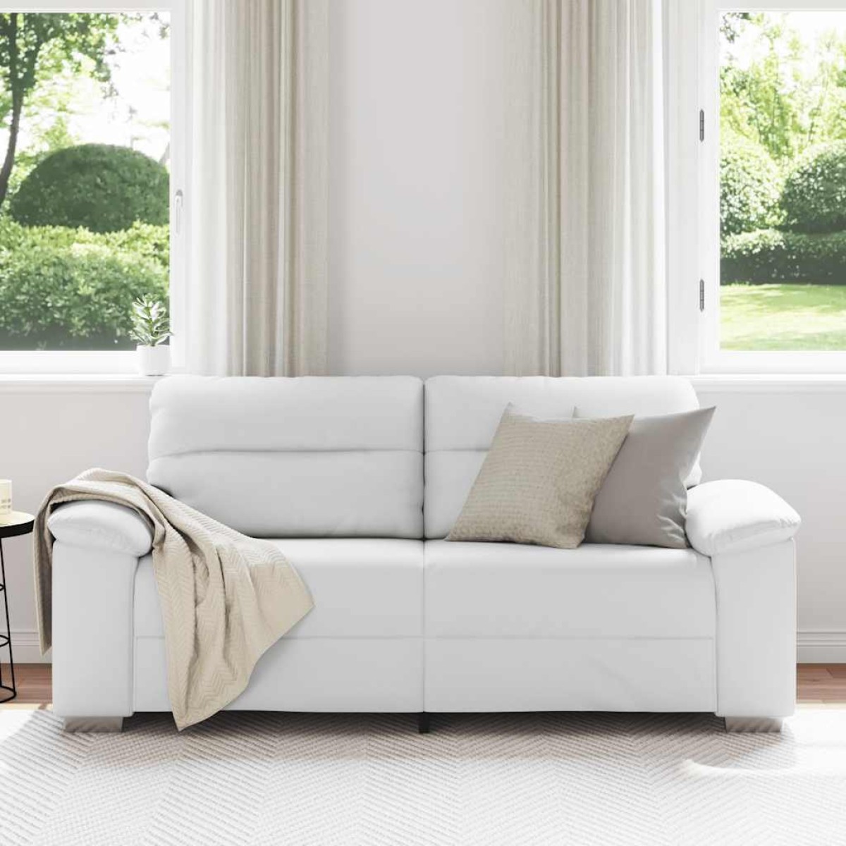 vidaXL Διθέσιος Καναπές Λευκός 180x81x84 εκ. από Συνθετικό Δέρμα