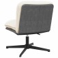 vidaXL Περιστρεφόμενη καρέκλα γραφείου Κρέμα Σγουρό ύφασμα σαν μαλλί