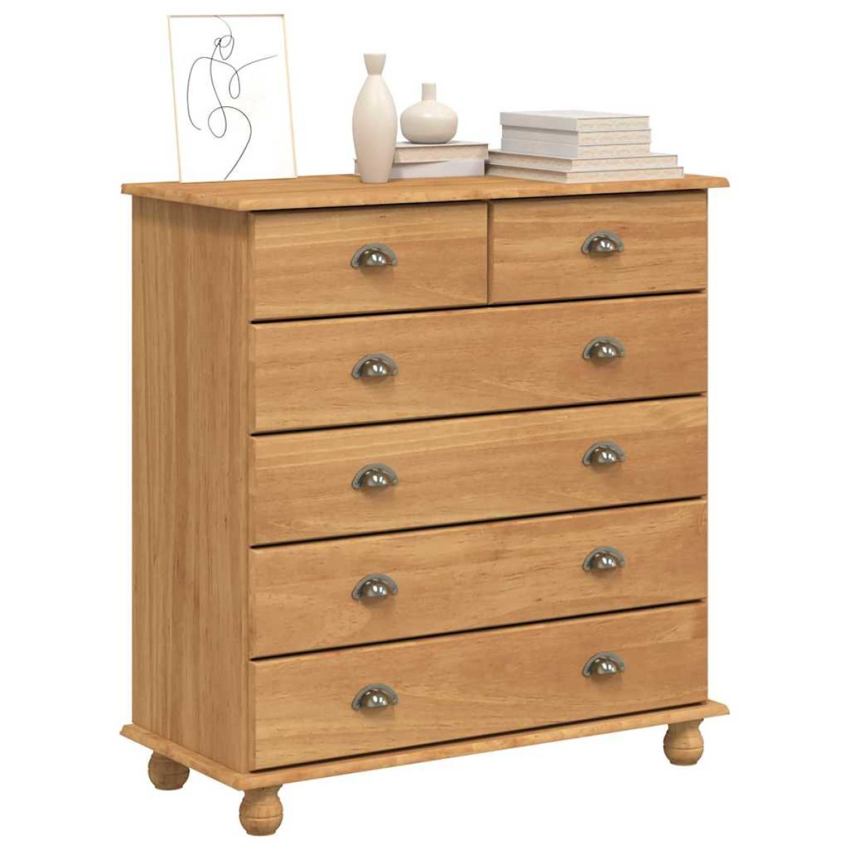 vidaXL Συρταριέρα ASKIM Καφέ 91 x 40 x 95,5 εκ. Στερεά ξυλεία πεύκου