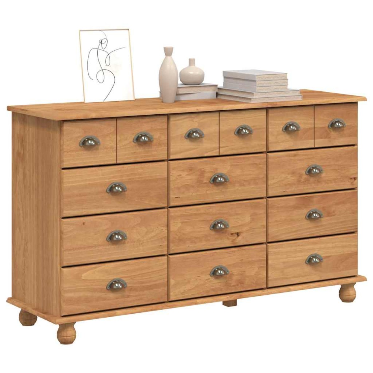 vidaXL Συρταριέρα ASKIM Καφέ 79 x 40 x 133,5 εκ Στερεά ξυλεία πεύκου