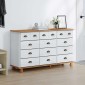 vidaXL Συρταριέρα ASKIM Λευκό 79 x 40 x 133,5 εκ Στερεά ξυλεία πεύκου