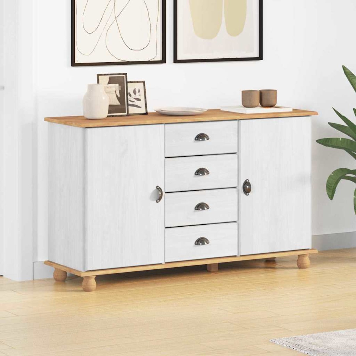 vidaXL Πλαϊνό γραφείο ASKIM 133,5 x 40 x 79 εκ. Μασίφ ξύλο πεύκου