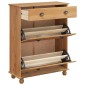 vidaXL Ντουλάπα Παπουτσιών με συρτάρι ASKIM Καφέ 85 x 35 x 108 εκ