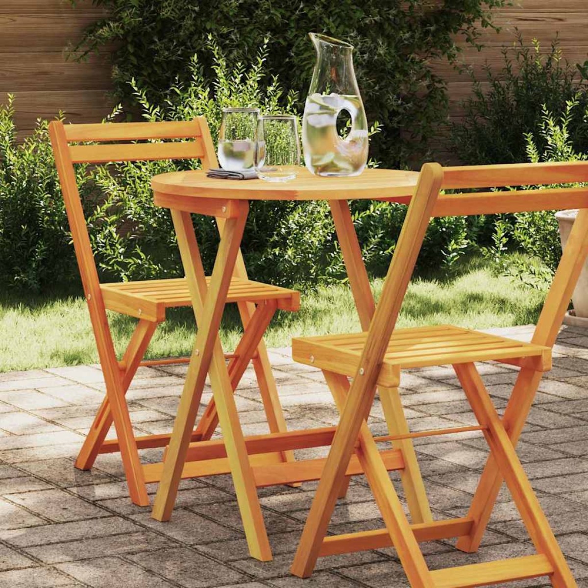 vidaXL Τραπέζι Κήπου Φυσικό 60 x 60 x 72 cm Στερεό Ξύλο Ακακίας
