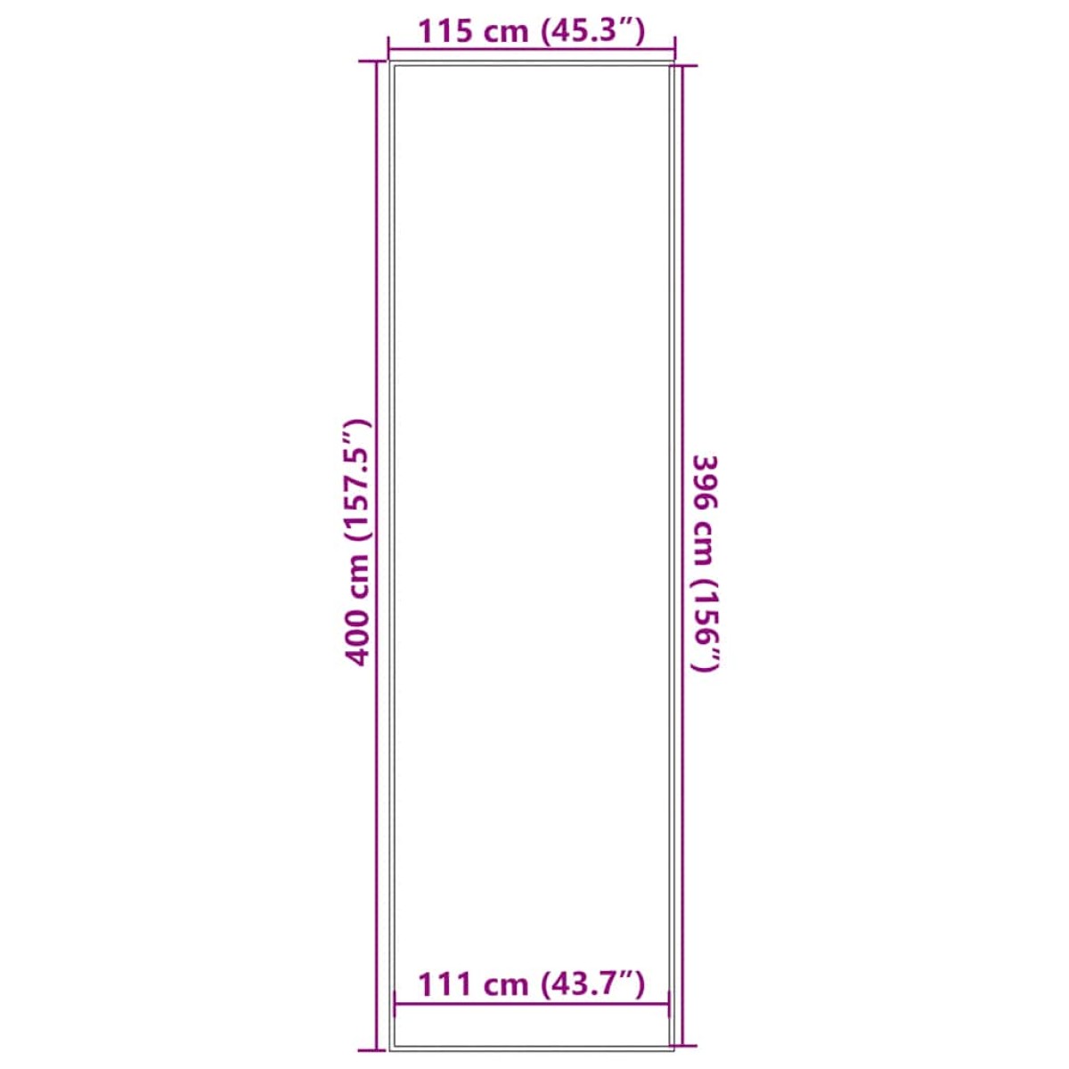vidaXL Πατάκι Εισόδου Ανθρακί 115x400 εκ.