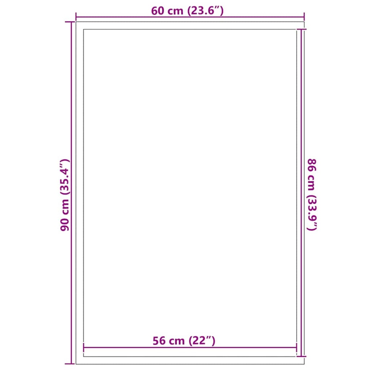 vidaXL Πατάκι Εισόδου Μαύρο 60 x 90 εκ.