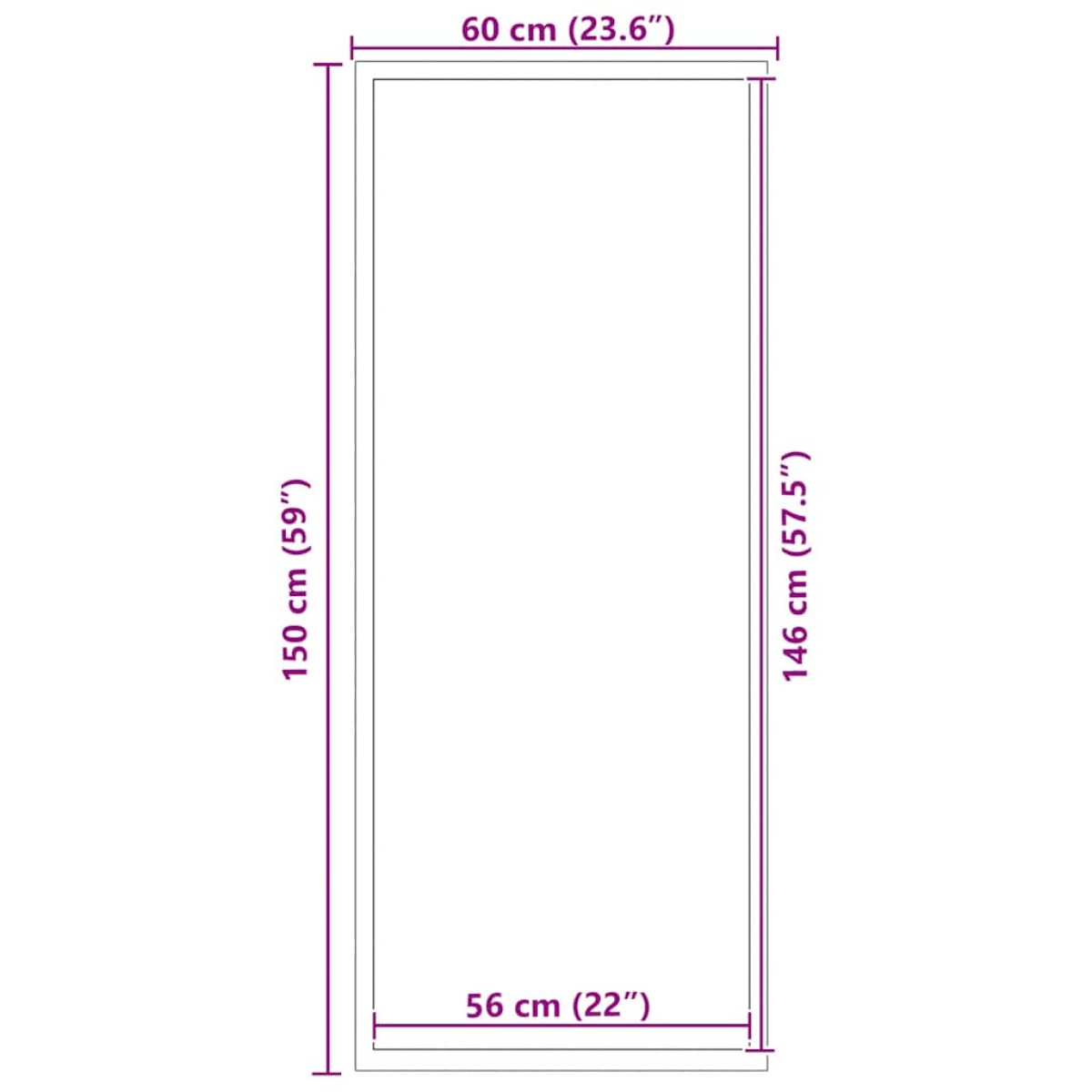 vidaXL Πατάκι Εισόδου Μαύρο 60 x 150 εκ.