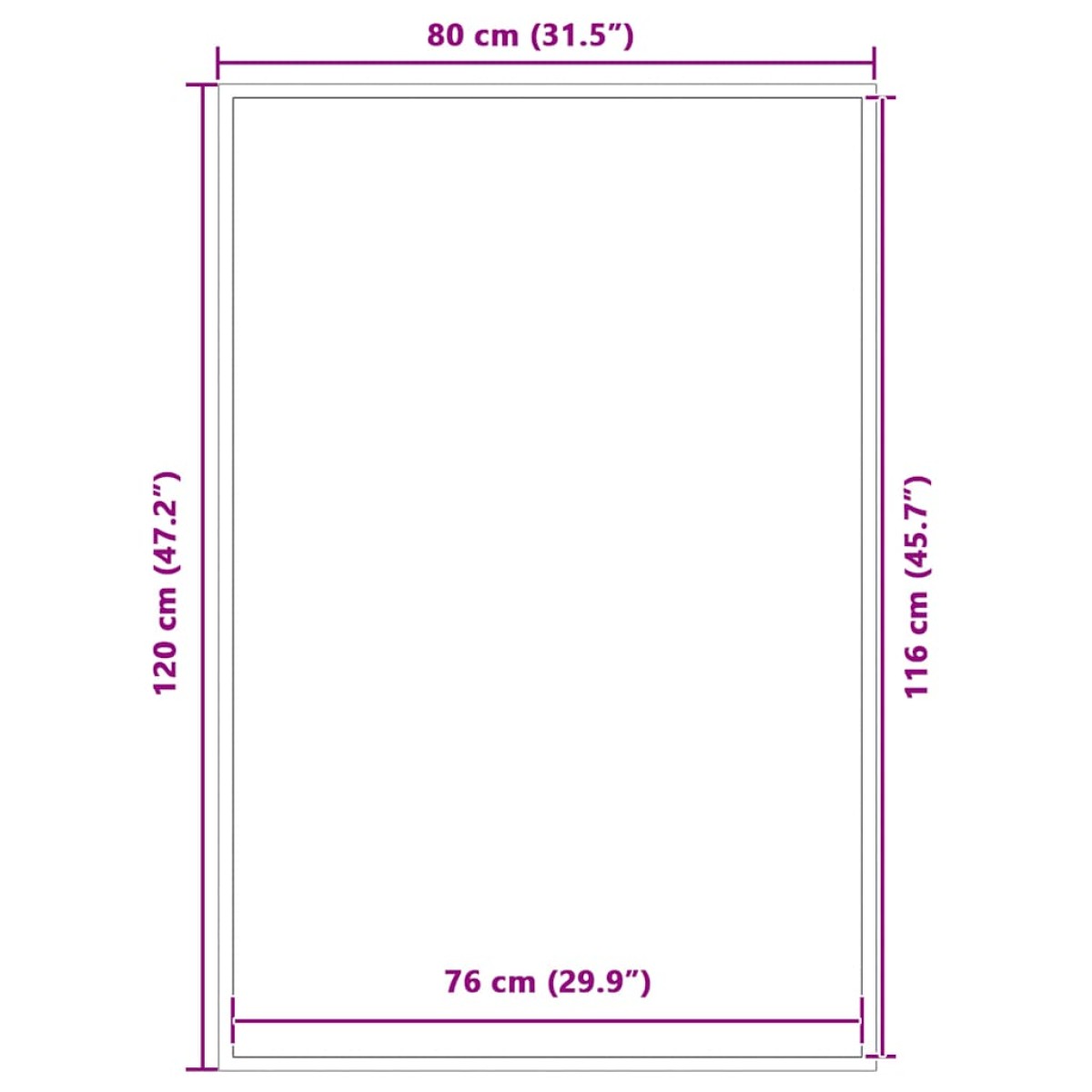 vidaXL Πατάκι Εισόδου Μαύρο 80 x 120 εκ.