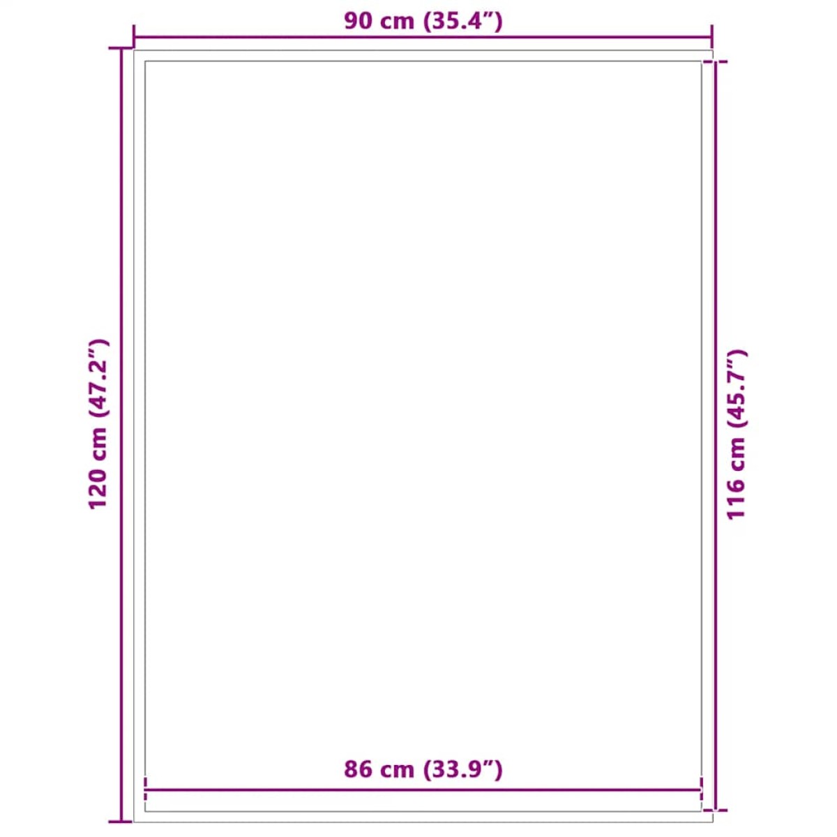 vidaXL Πατάκι Εισόδου Μαύρο 90 x 120 εκ.