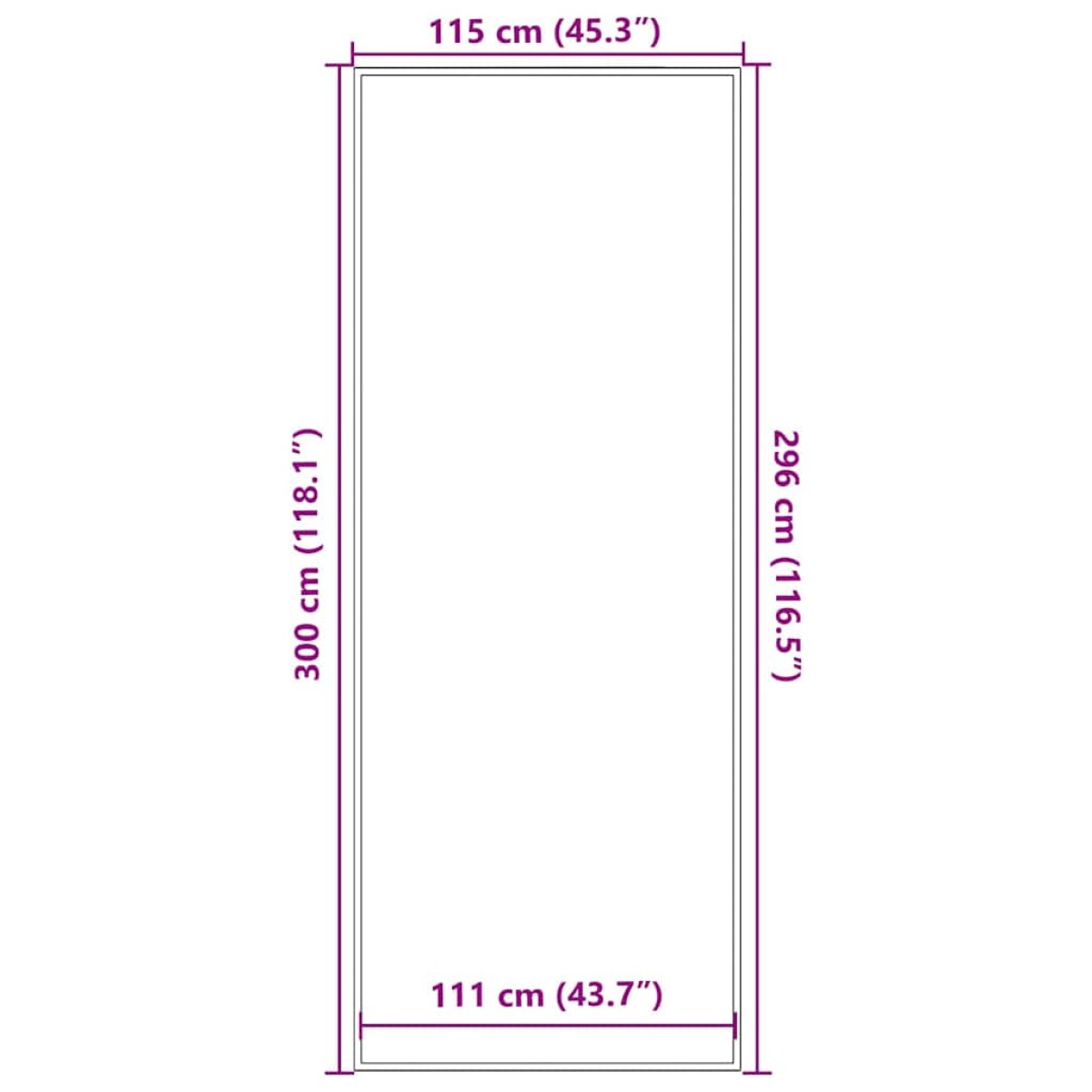 vidaXL Πατάκι Εισόδου Μαύρο 115 x 300 εκ.