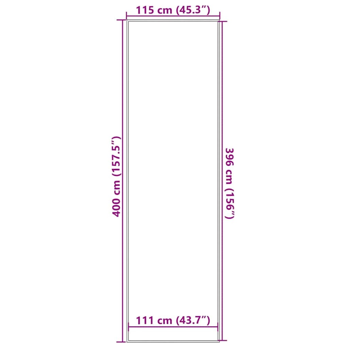 vidaXL Πατάκι Εισόδου Μαύρο 115 x 400 εκ.