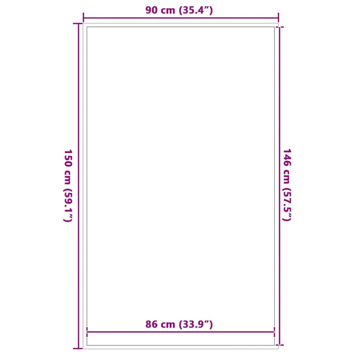 vidaXL Χαλάκι πόρτας μπλε 90x150 cm