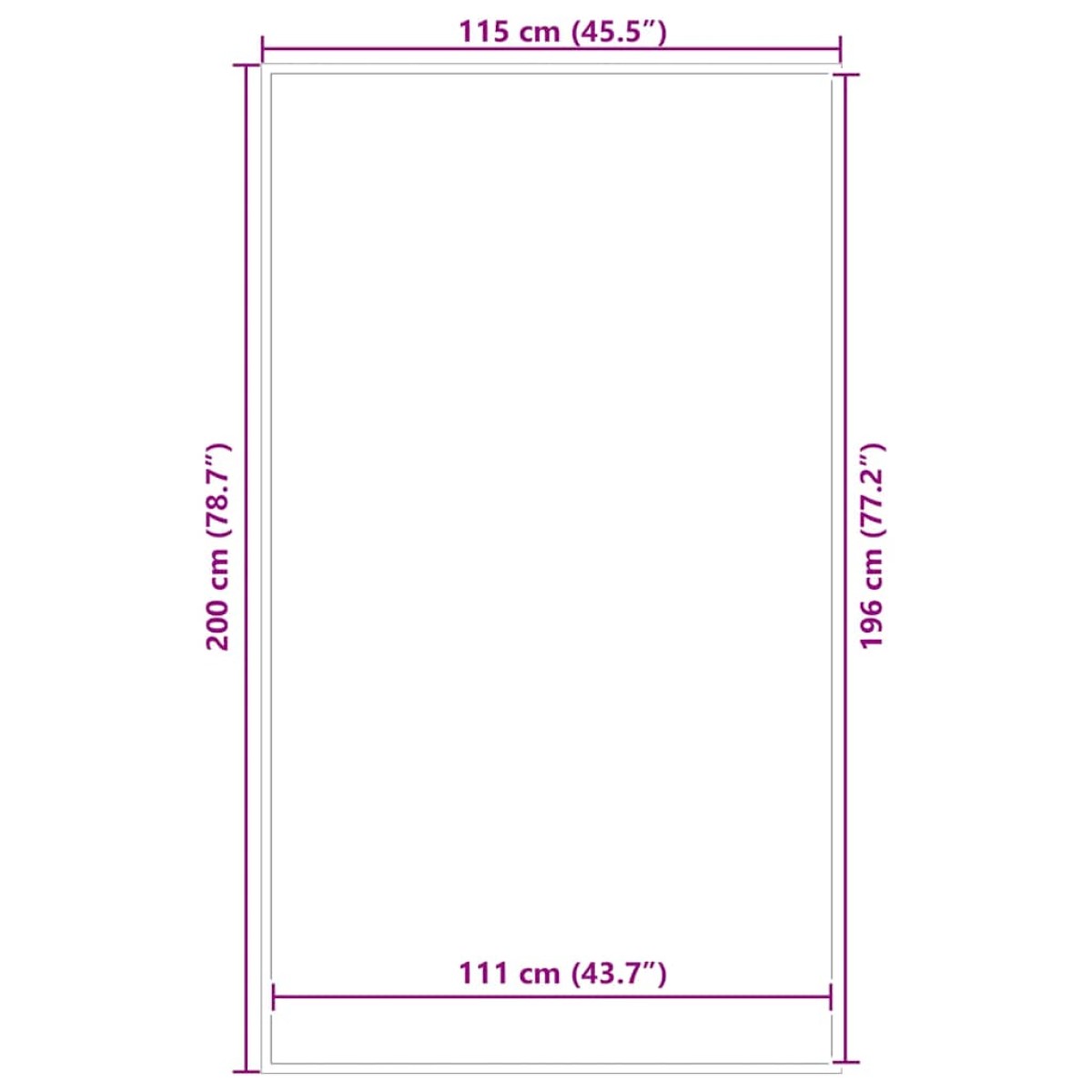 vidaXL Στρώμα πόρτας μπλε 115x200 cm