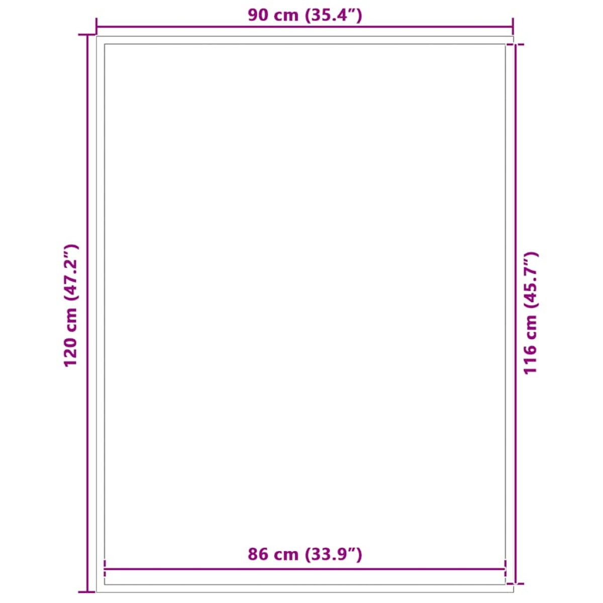 vidaXL Πατάκι Εισόδου Καφέ 90 x 120 εκ.