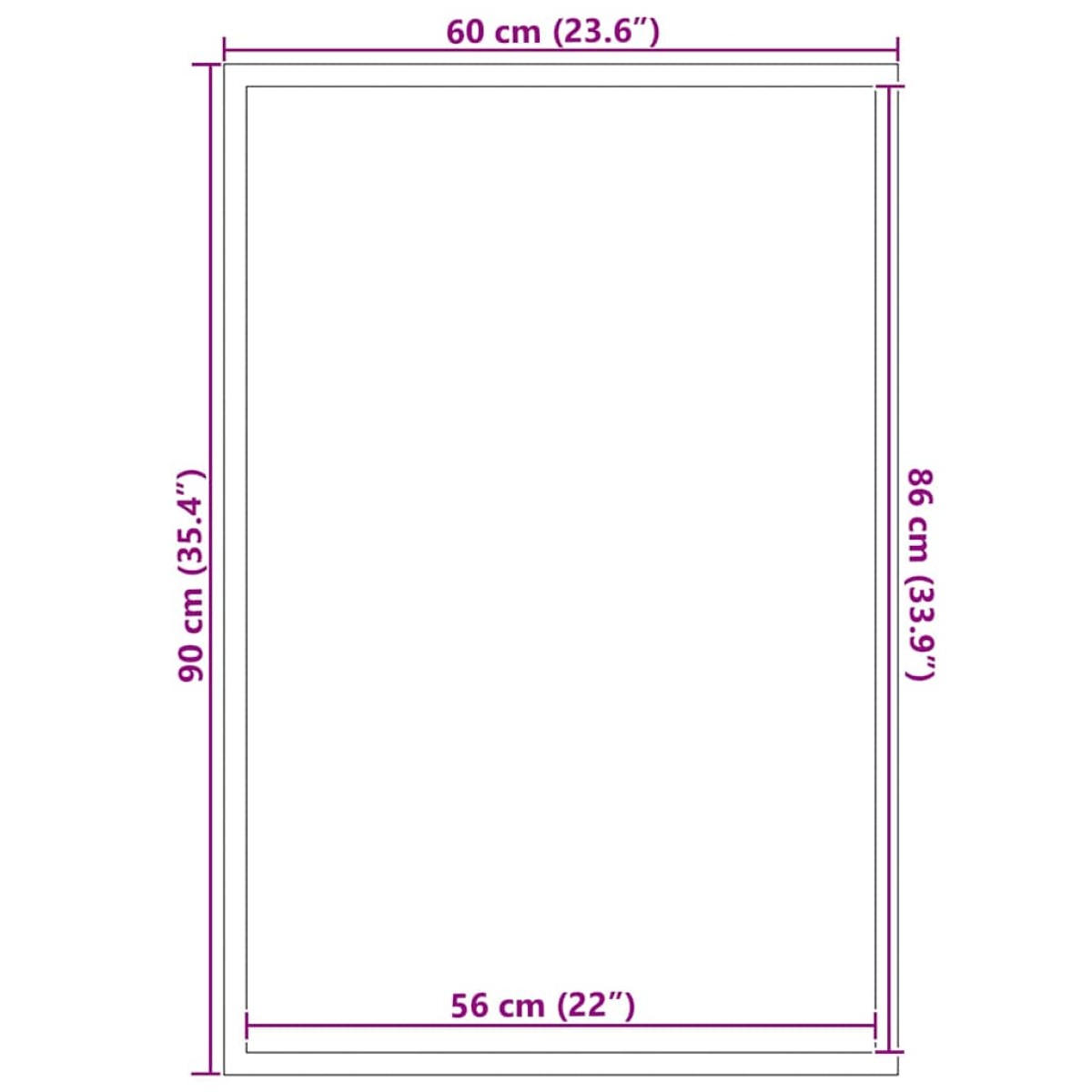 vidaXL Χαλάκι Εξώπορτας Μαύρο 60 x 90 cm Πολυπροπυλένιο