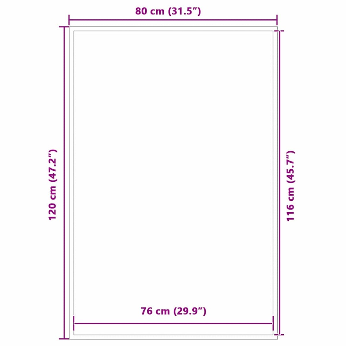 vidaXL Χαλάκι Εξώπορτας Μαύρο 80 x 120 cm Πολυπροπυλένιο