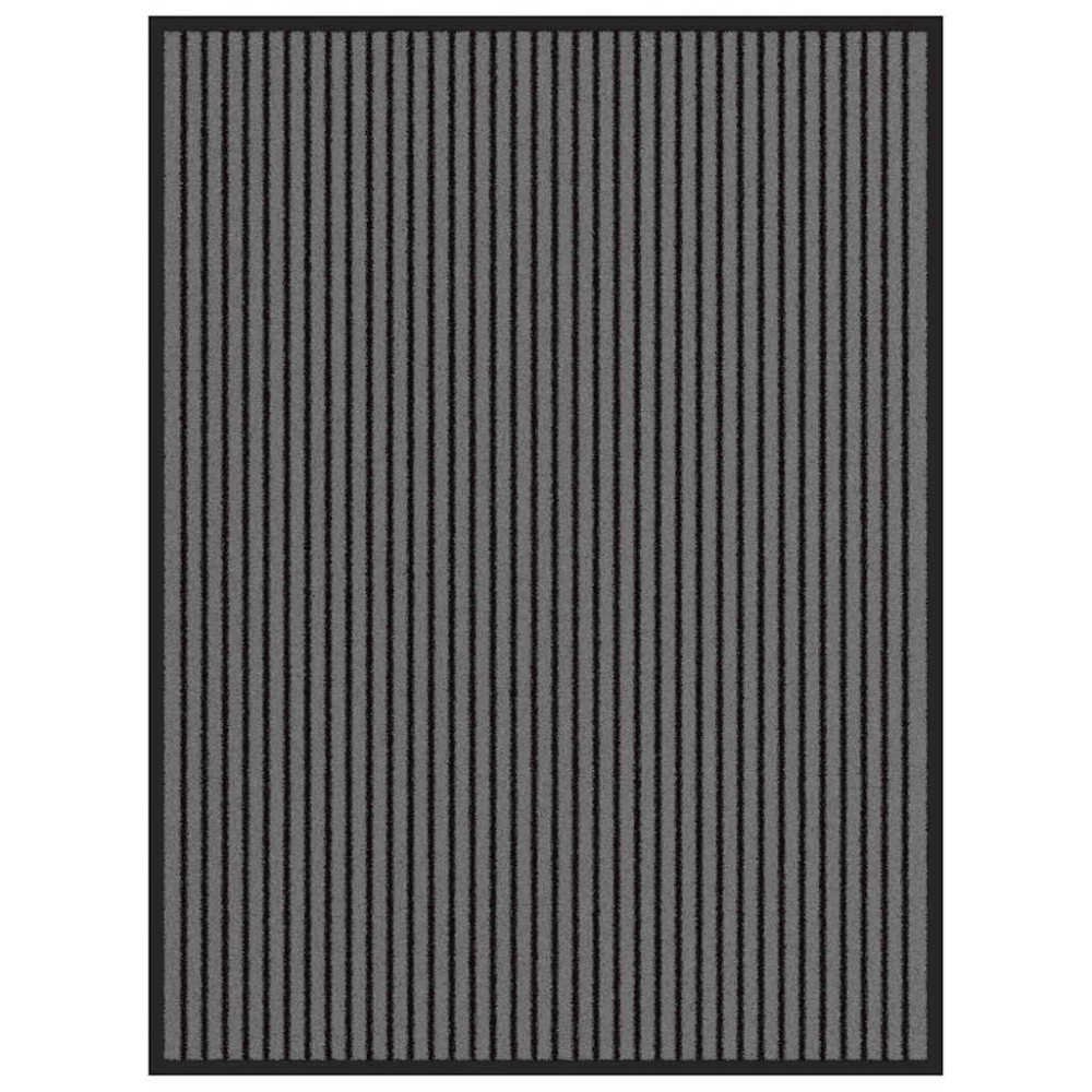 vidaXL Στρώμα πόρτας Ριγέ μαύρο και γκρι 90x120 cm