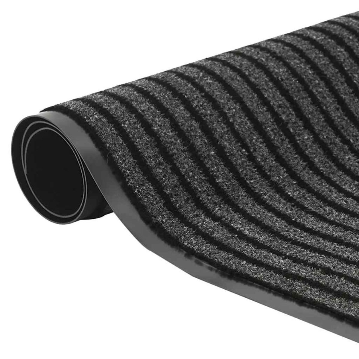 vidaXL Στρώμα πόρτας Ριγέ μαύρο και γκρι 90x150 cm