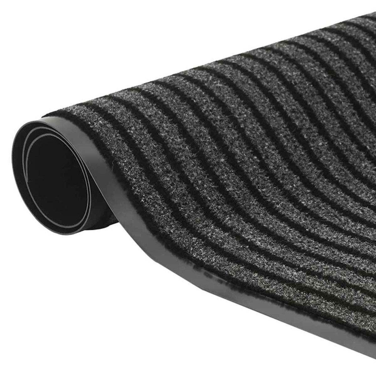 vidaXL Πατάκι Εισόδου Ριγέ Μαύρο και Γκρι 115 x 300 εκ.