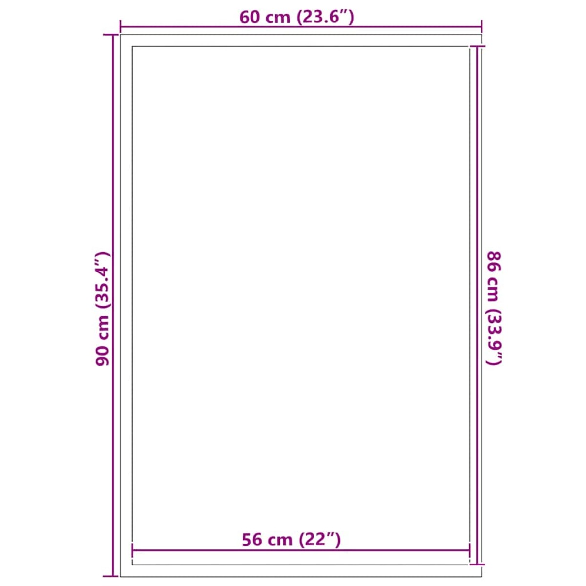 vidaXL Πατάκι Εισόδου Μαύρο 60 x 90 εκ.